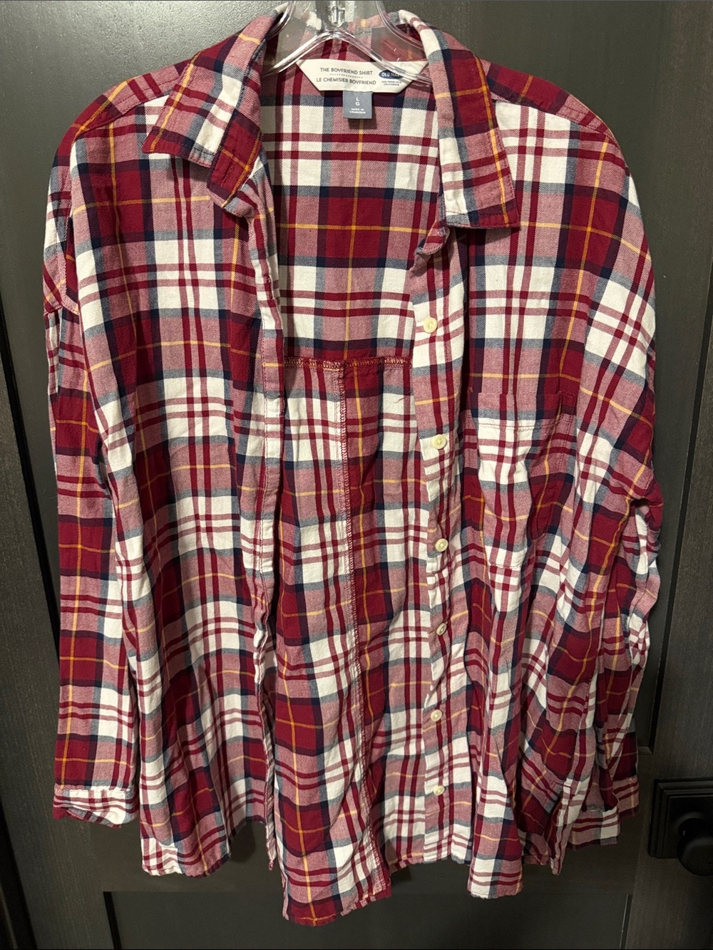Old Navy Red Plaid Button-Up Shirt